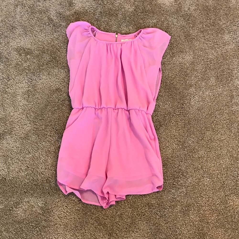 Pink hopper key fancy romper.